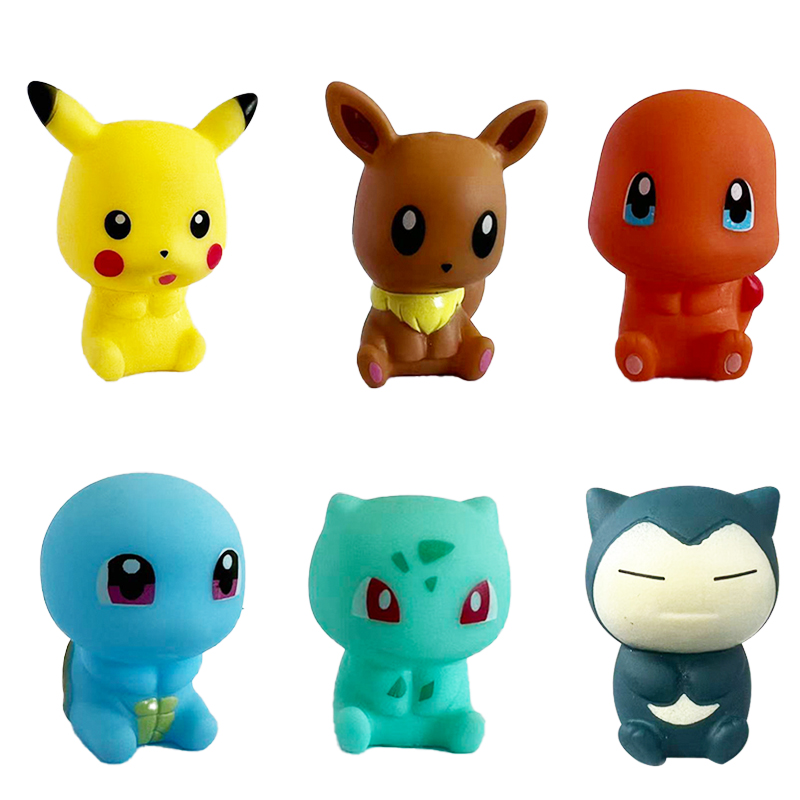 Model Kit Eevee - 6 Stuks Pokemon Bad Speelgoed Pikachu