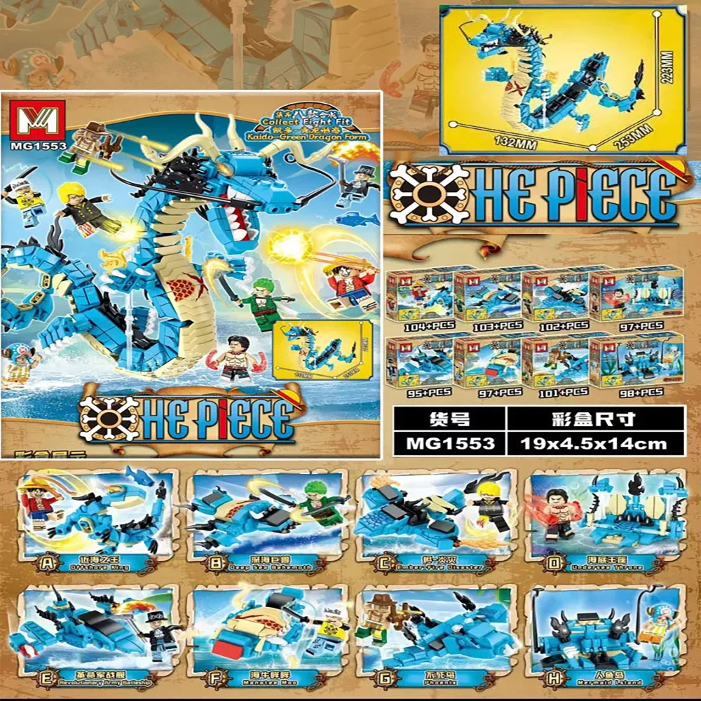 Model Kit Ikaruga - 8in1 One Piece Bouwstenen Blue Dragon