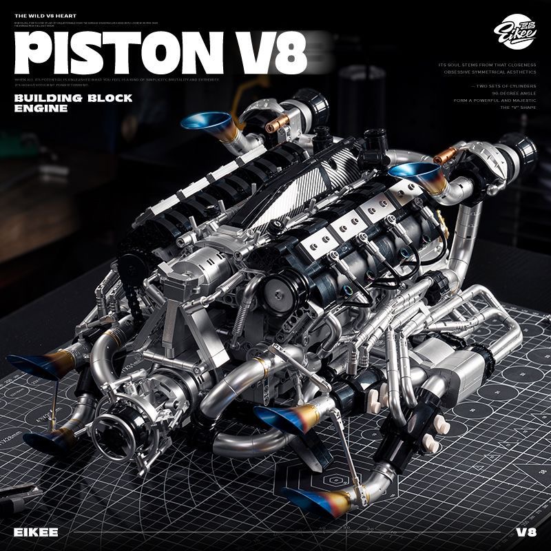 MOC Supercar V8 Motor Bouwsten - Model Kit Engine V8 recensie en prijs