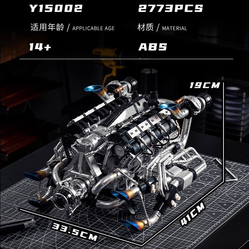MOC Supercar V8 Motor Bouwsten - Model Kit Engine V8 recensie en prijs