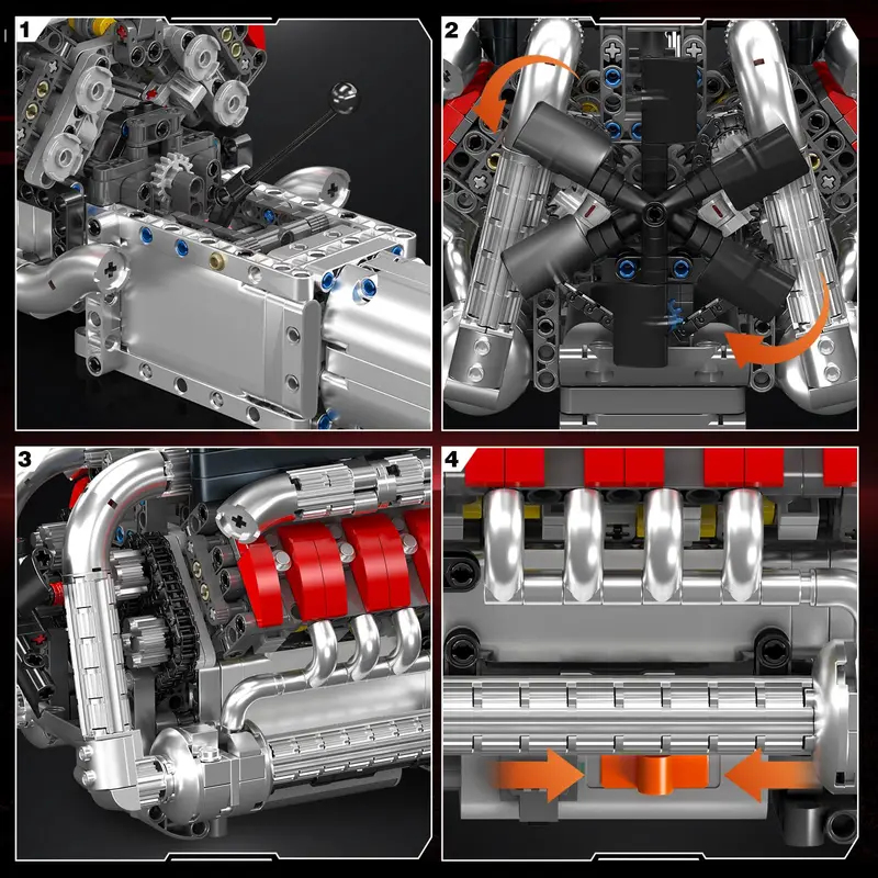 Mould King 10203 1169-delige S - Model Kit Engine V8 recensie en prijs