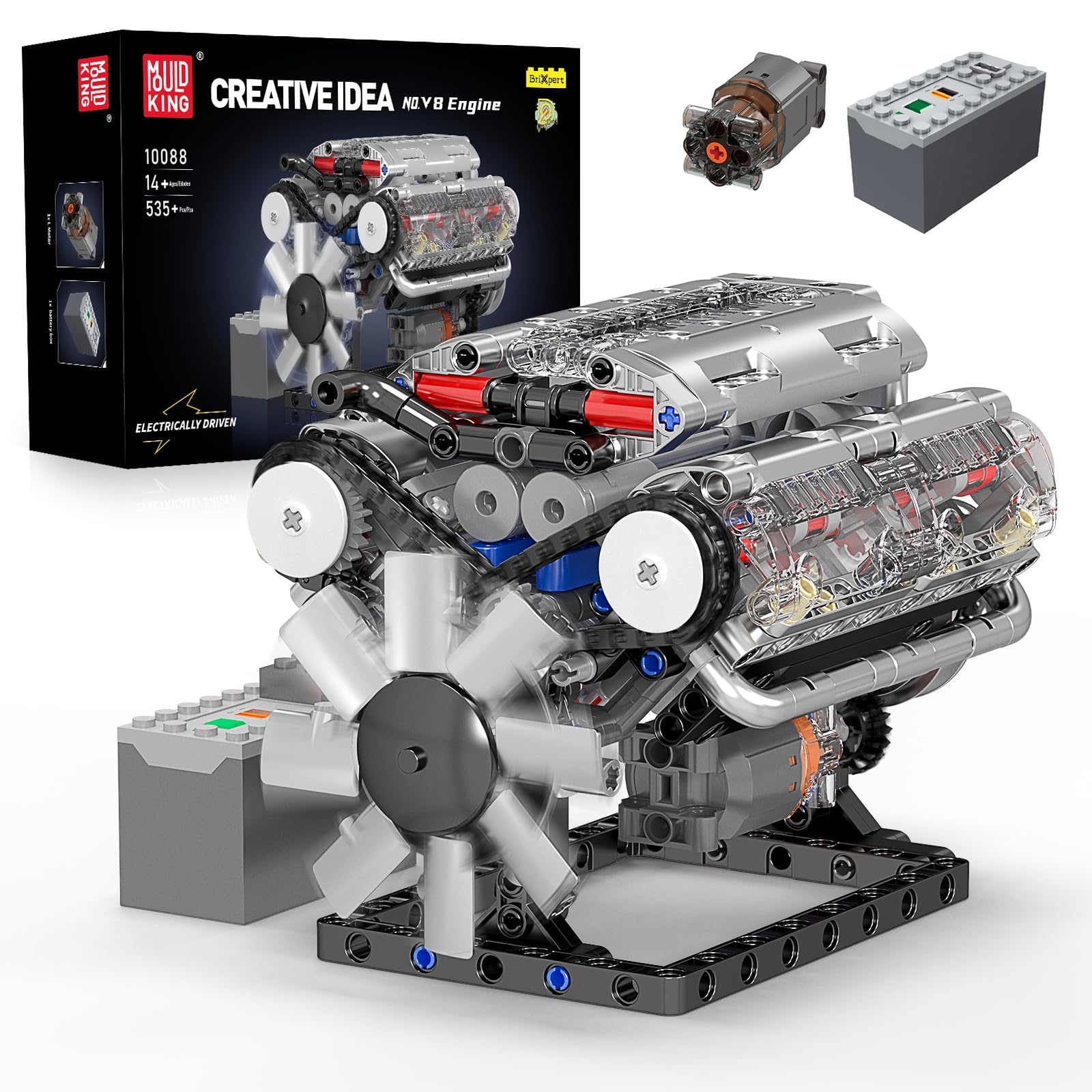 Mould King 10088 V8 Motor Bouw - Model Kit Engine V8 recensie en prijs