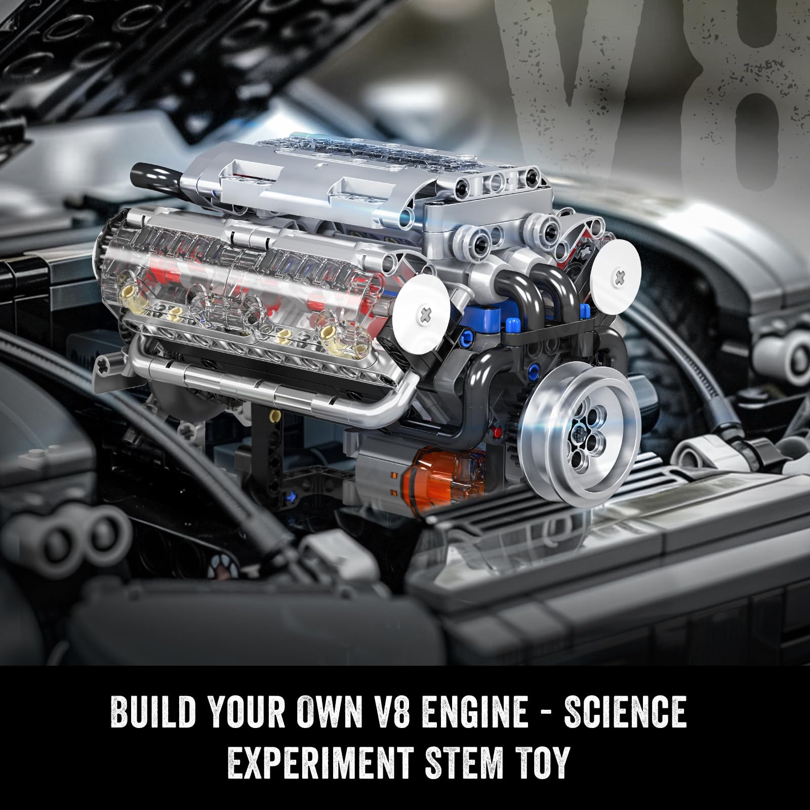 Mould King 10088 V8 Motor Bouw - Model Kit Engine V8 recensie en prijs